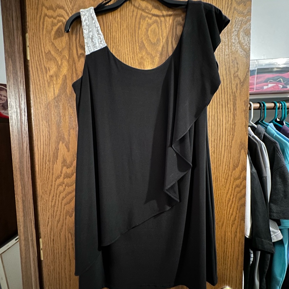 Black Dress with Silver Sequins